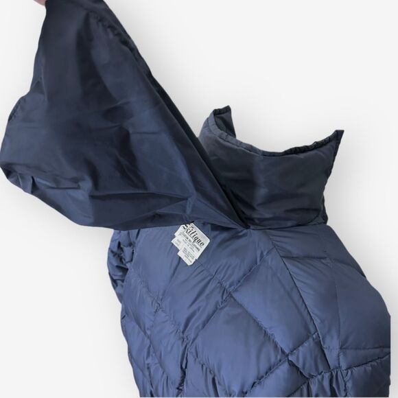VTG Skitique Puffer Coat Ski Jacket Blue Goose Down Blue Sz Large Made in Japan - Picture 6 of 16